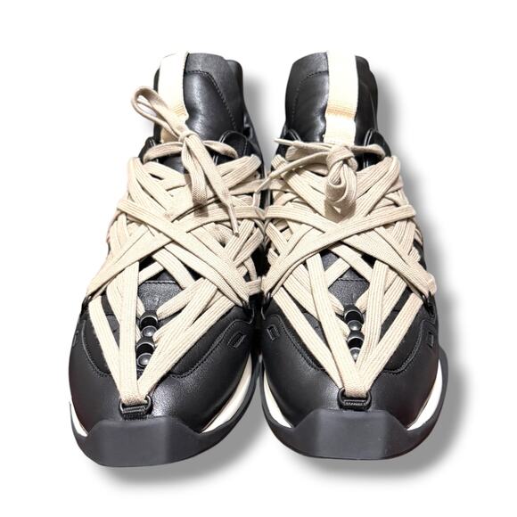Rick Owens Megalace Maximal Runner Calfskin Sneaker ‘Black’ | Size 45EU(12US)